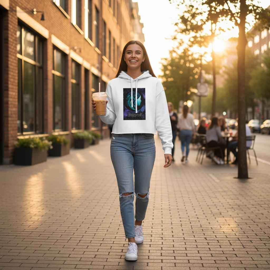 Sudadera corta con capucha mujer - Ilustracion FI-eneri