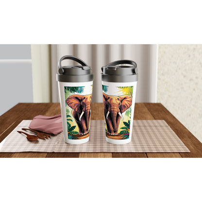 Taza de viaje de acero inoxidable - Elefante en la Jungla