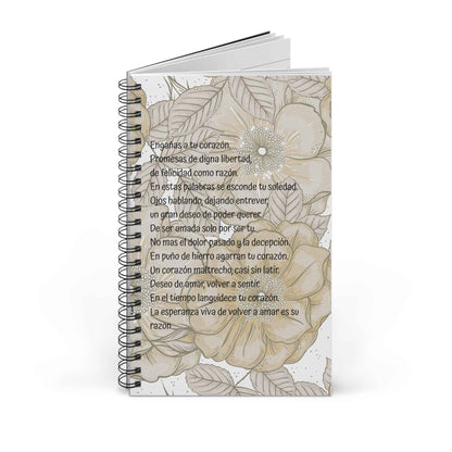 Libreta espiral  - Poema de Amor y Esperanza - Poesía Intensa - Spanish