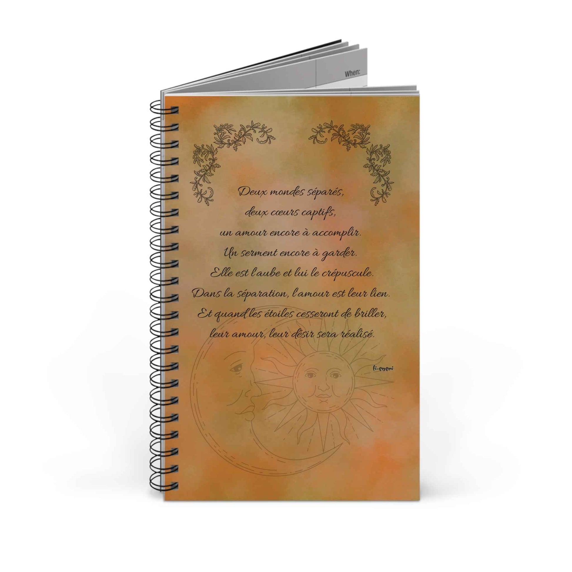 Libreta espiral - 'Dos mundos' Poesía Portada - French