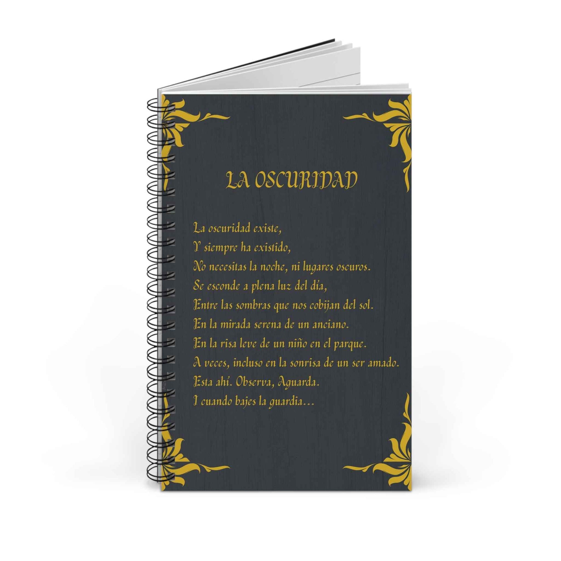 Libreta espiral  - The Darkness - Poesía Intensa - Spanish