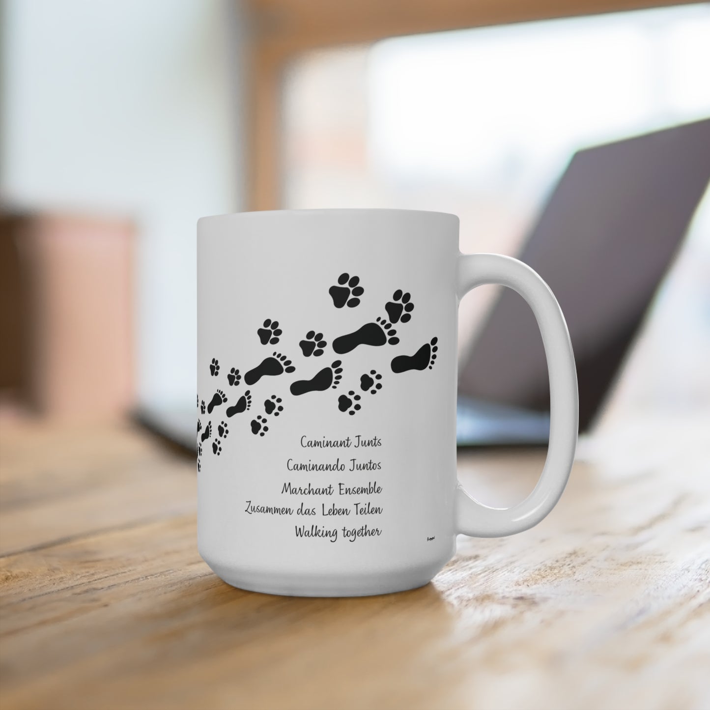 Taza de Cerámica con Huella y Pata - 'Caminando Juntos' Taza de Café para Amantes de las Mascotas