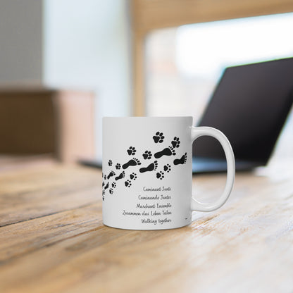 Taza de Cerámica con Huella y Pata - 'Caminando Juntos' Taza de Café para Amantes de las Mascotas