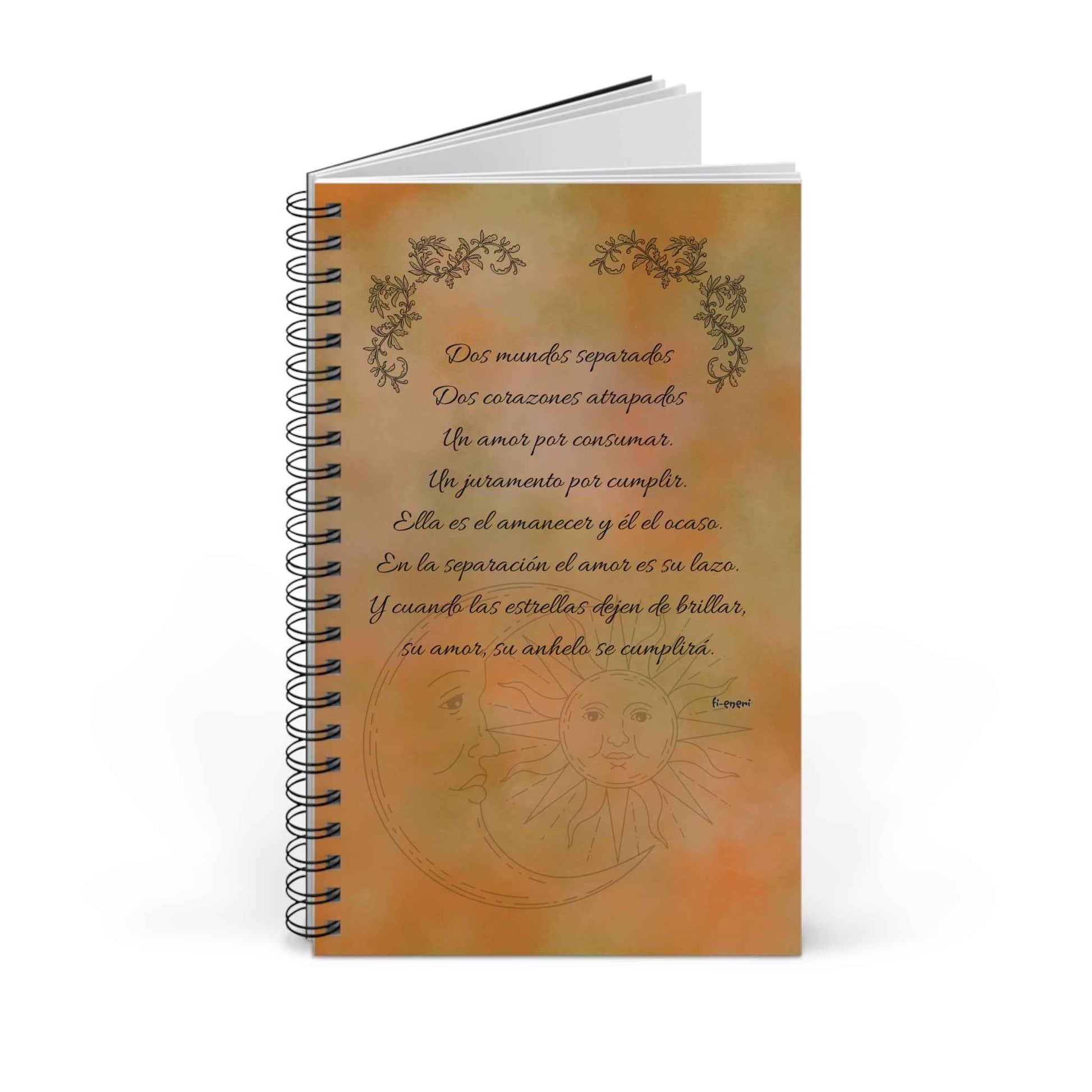 Libreta espiral - 'Dos mundos' - Poesía Portada Spanish