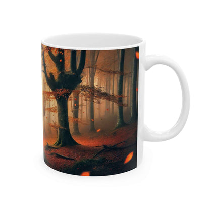 Espectacular bosque otoñal, en una taza ideal para los amantes de la naturaleza.