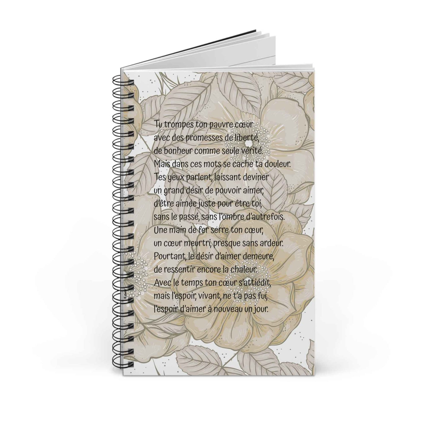 Libreta espiral - Poema de Amor y Esperanza - Poesía Intensa - French
