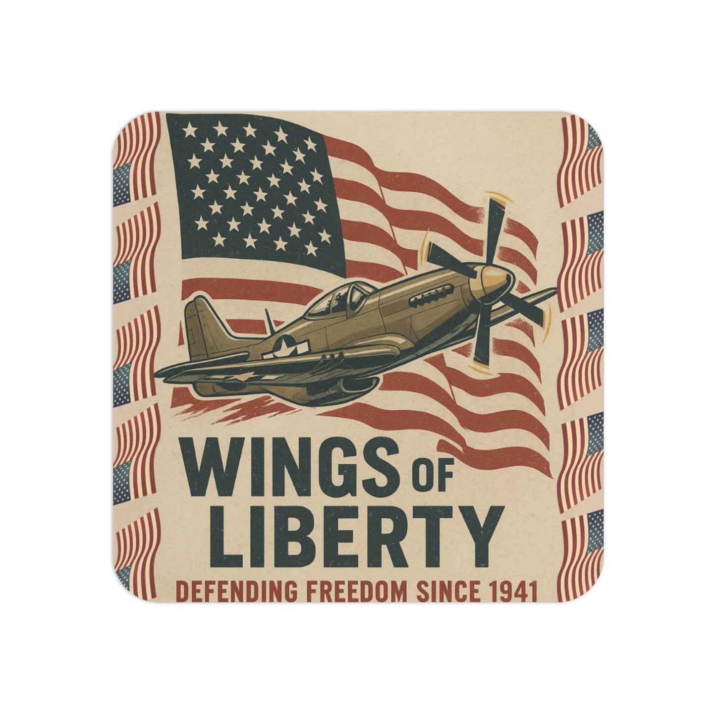 Vintage USA Coasters Wings of Liberty