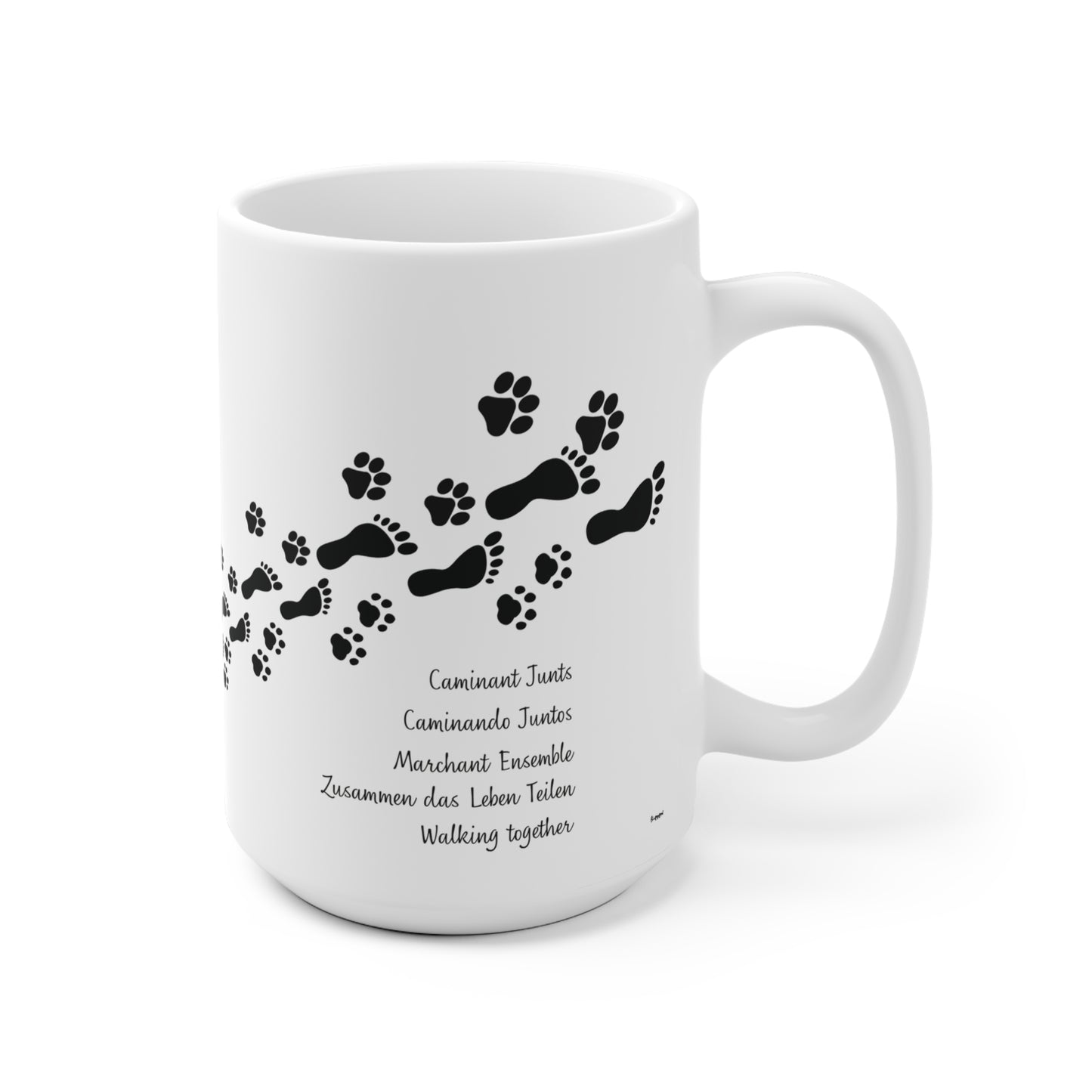 Taza de Cerámica con Huella y Pata - 'Caminando Juntos' Taza de Café para Amantes de las Mascotas