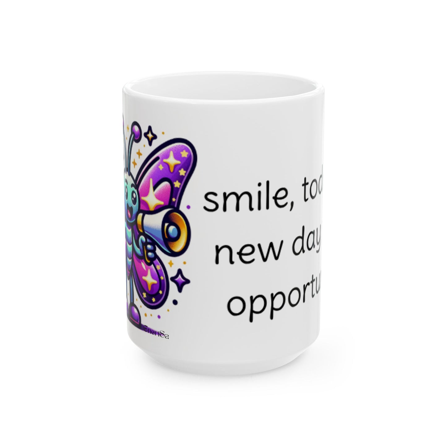 Taza Cerámica - Divertida mariposa - Mensaje positivo - Smile Collection - By EneriSa