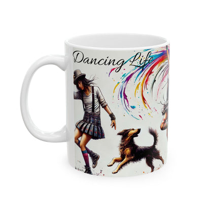Taza Cerámica - La vida es un Baile - Disfrutar - Diseño Urbano - Coleccionistas Tazas