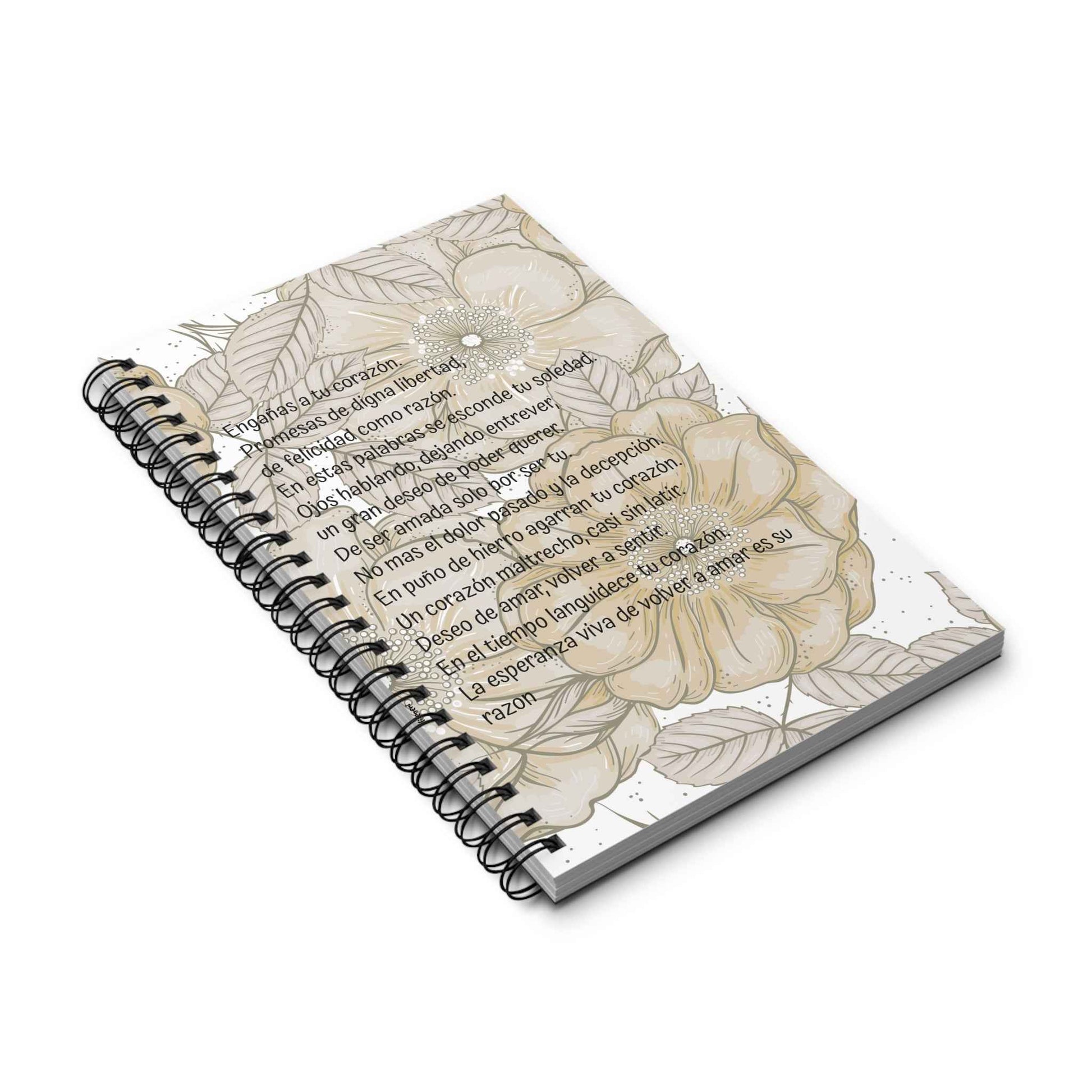 Libreta espiral  - Poema de Amor y Esperanza - Poesía Intensa - Spanish