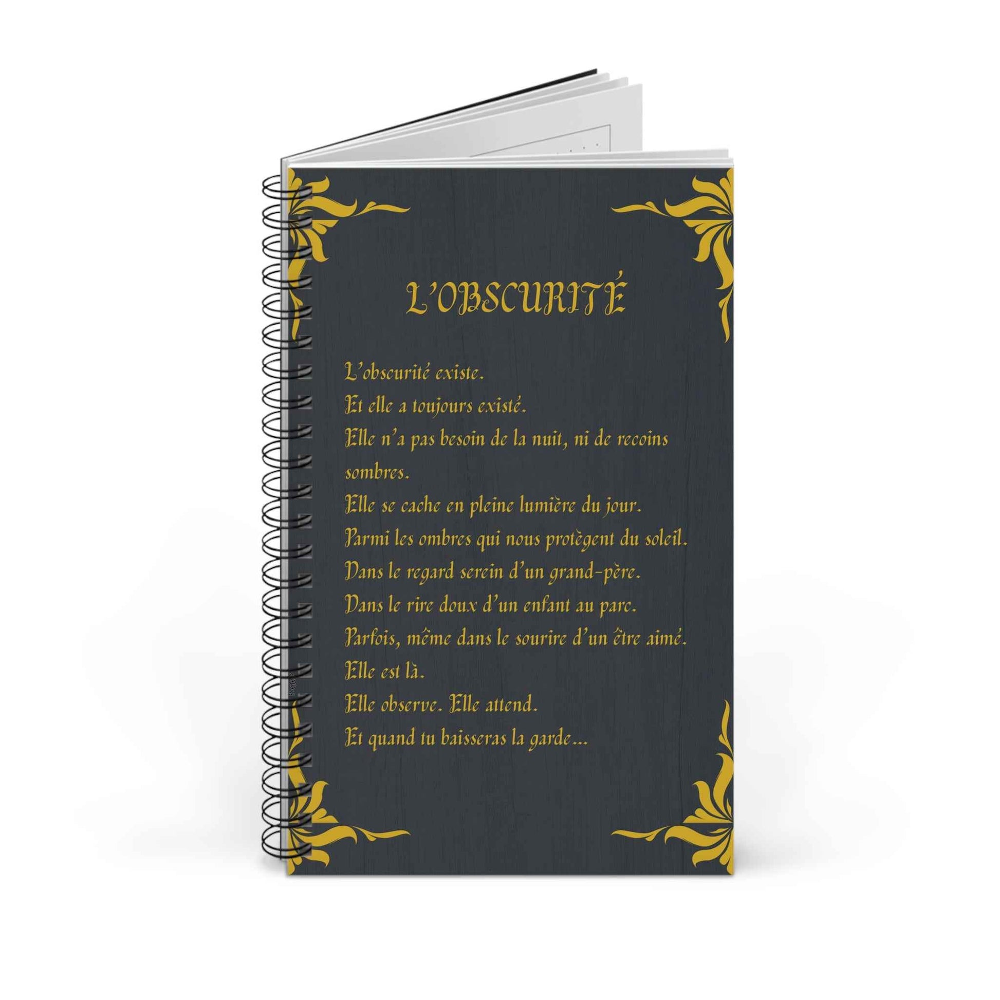 Libreta espiral  - The Darkness - Poesía Intensa - French