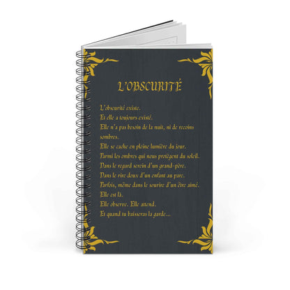 Libreta espiral  - The Darkness - Poesía Intensa - French