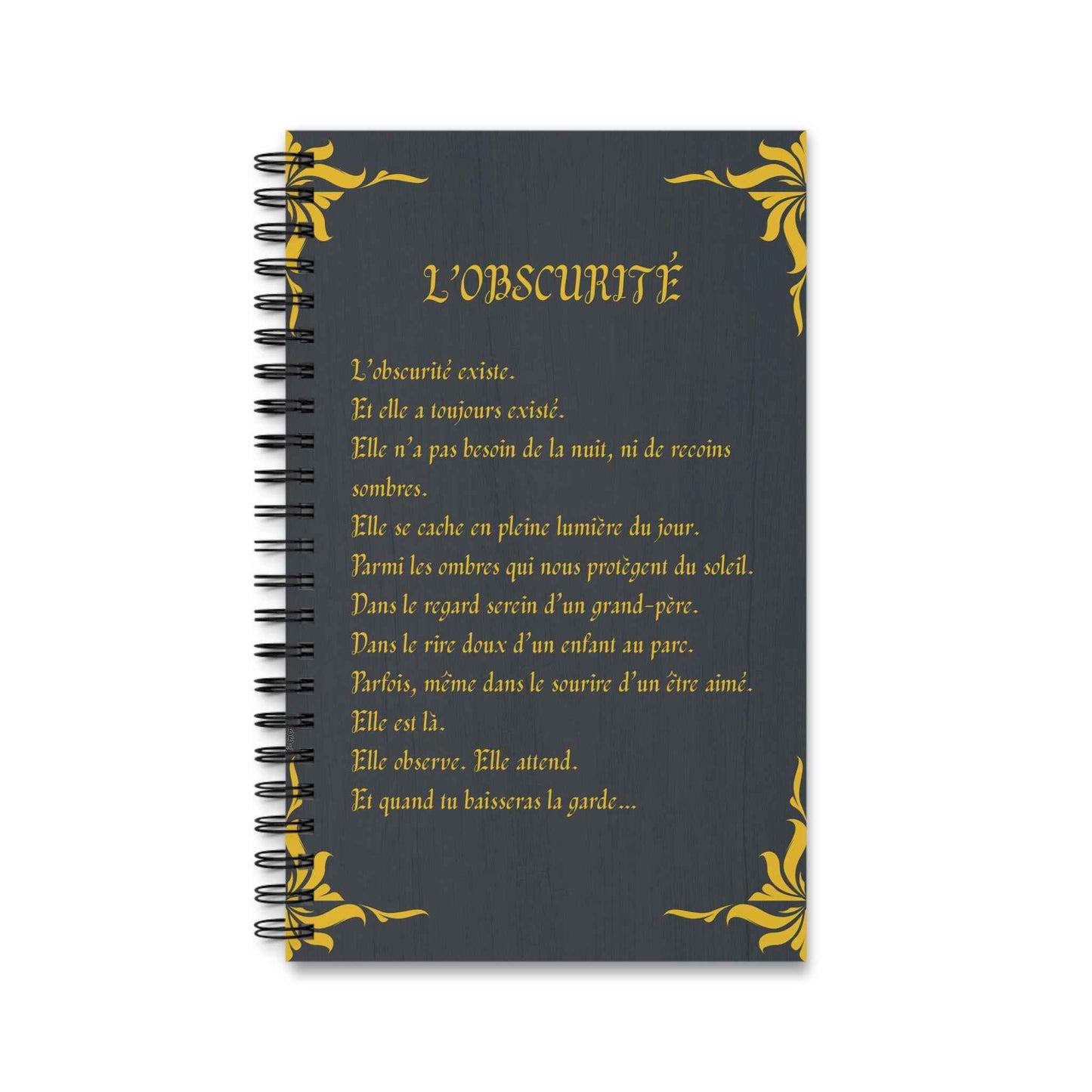 Libreta espiral  - The Darkness - Poesía Intensa - French