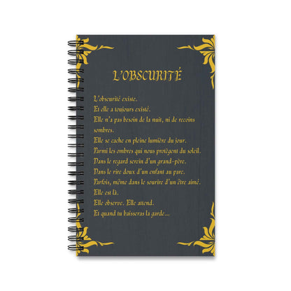Libreta espiral  - The Darkness - Poesía Intensa - French