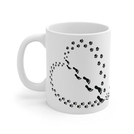 Taza de Cerámica con Huella y Pata - 'Caminando Juntos' Taza de Café para Amantes de las Mascotas