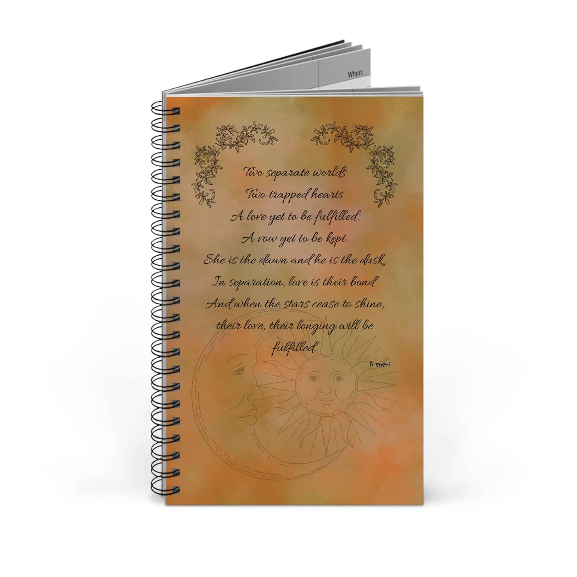 Libreta espiral - 'Dos mundos' Poesía Portada - English
