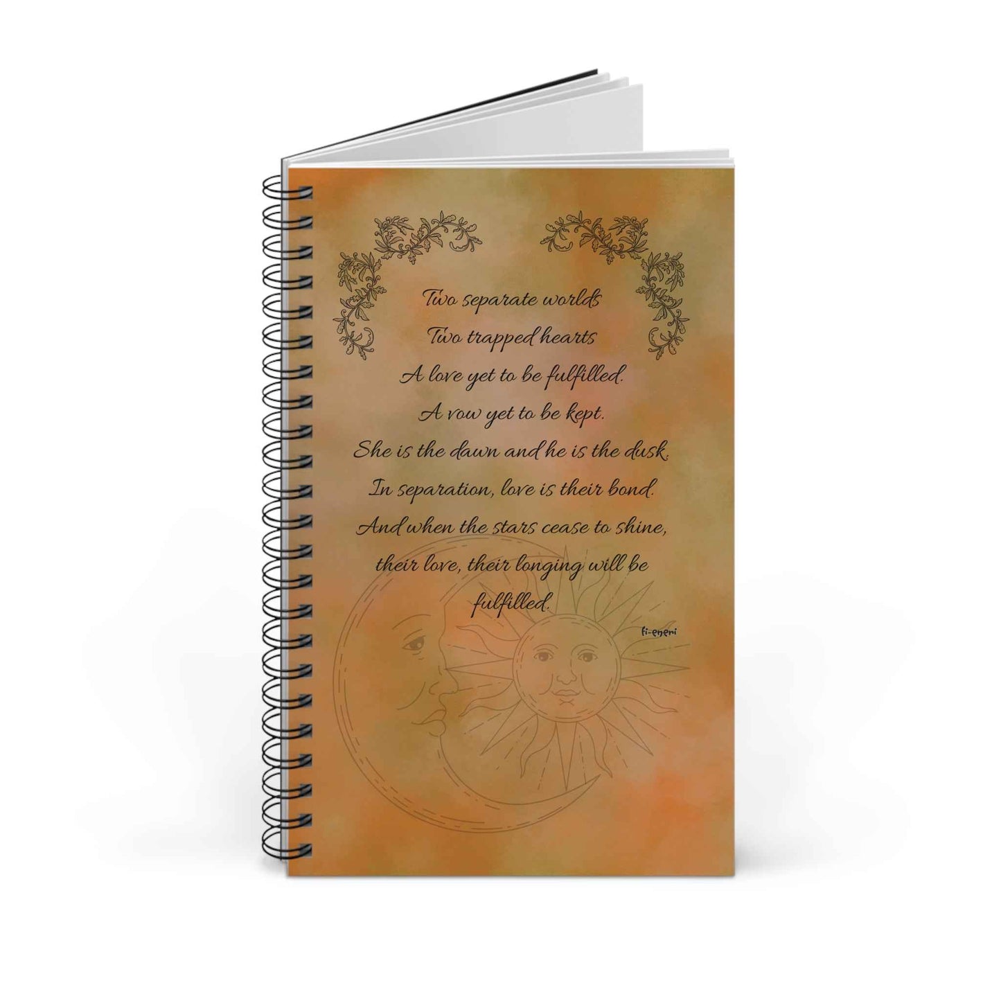 Libreta espiral - 'Dos mundos' Poesía Portada - English