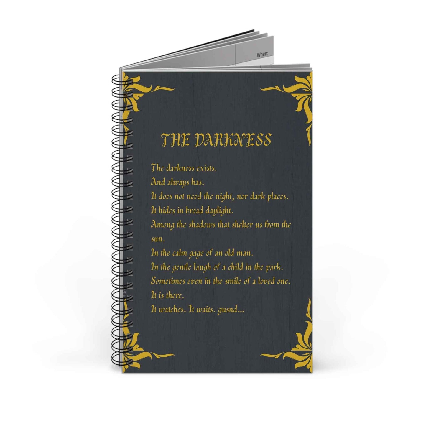 Libreta espiral  - The Darkness - Poesía Intensa - English