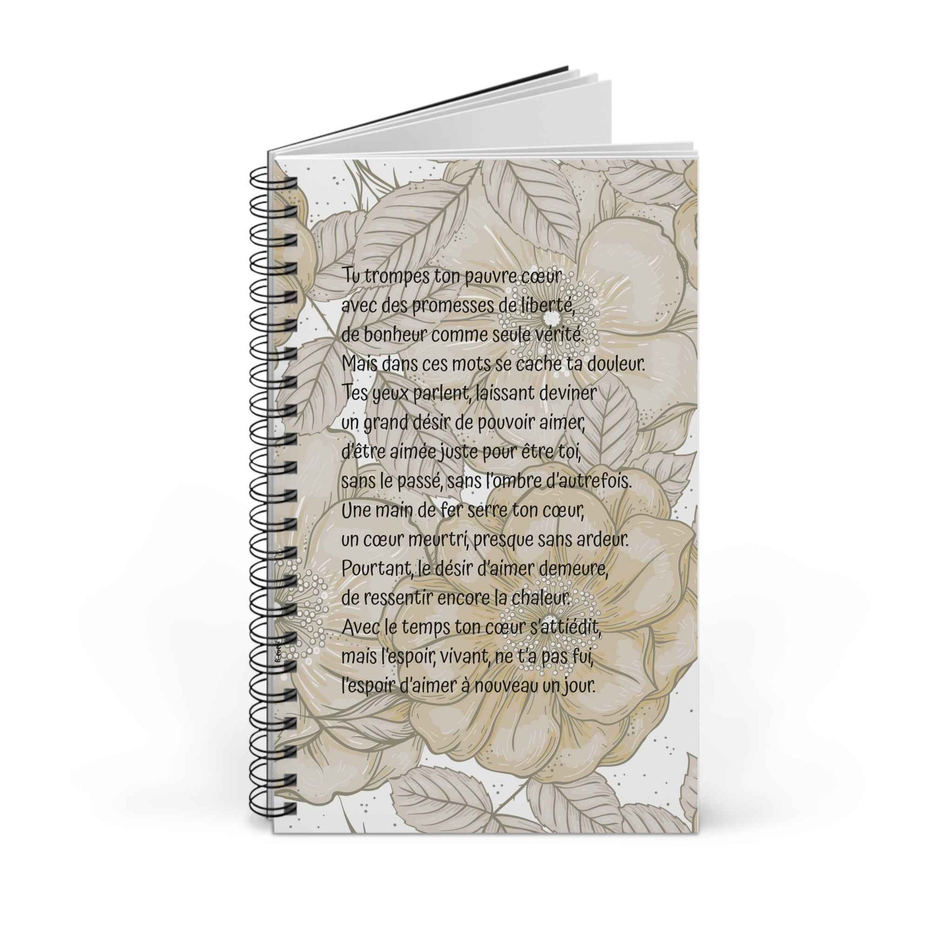 Libreta espiral - Poema de Amor y Esperanza - Poesía Intensa - French