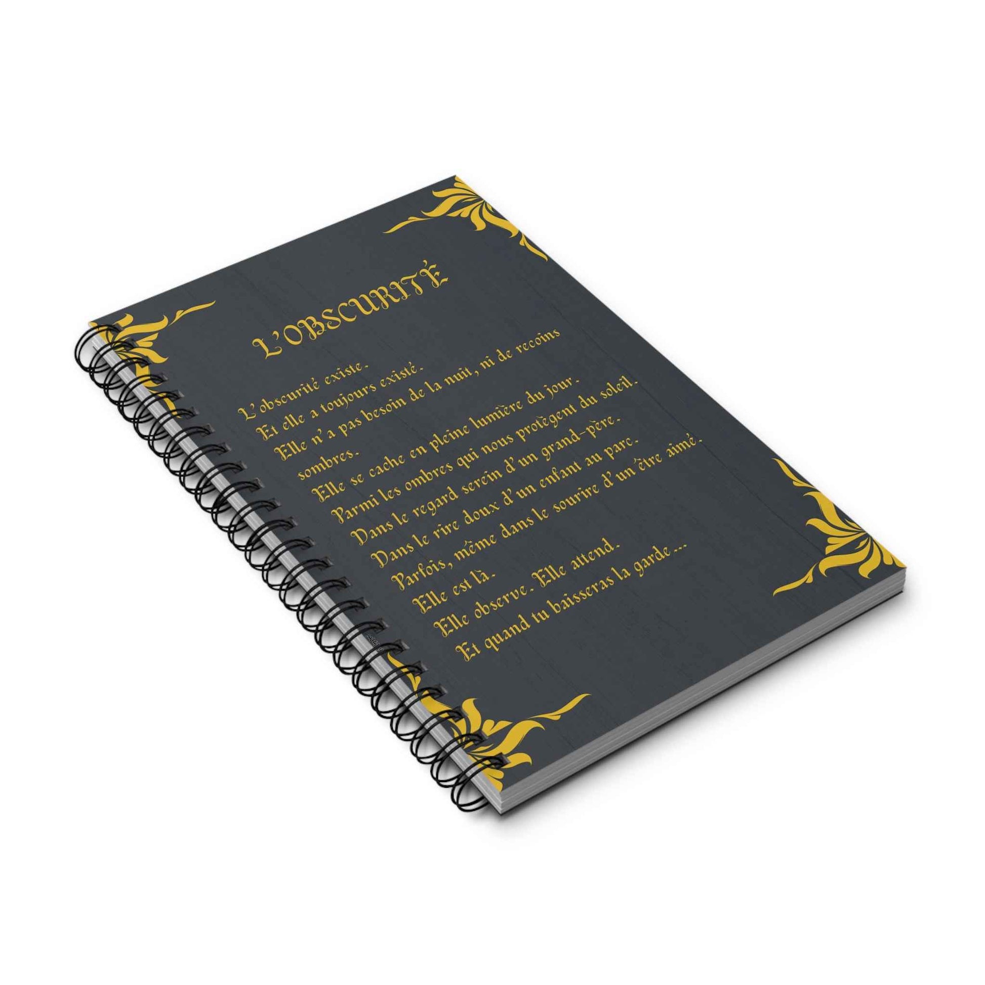 Libreta espiral  - The Darkness - Poesía Intensa - French
