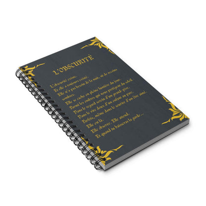 Libreta espiral  - The Darkness - Poesía Intensa - French