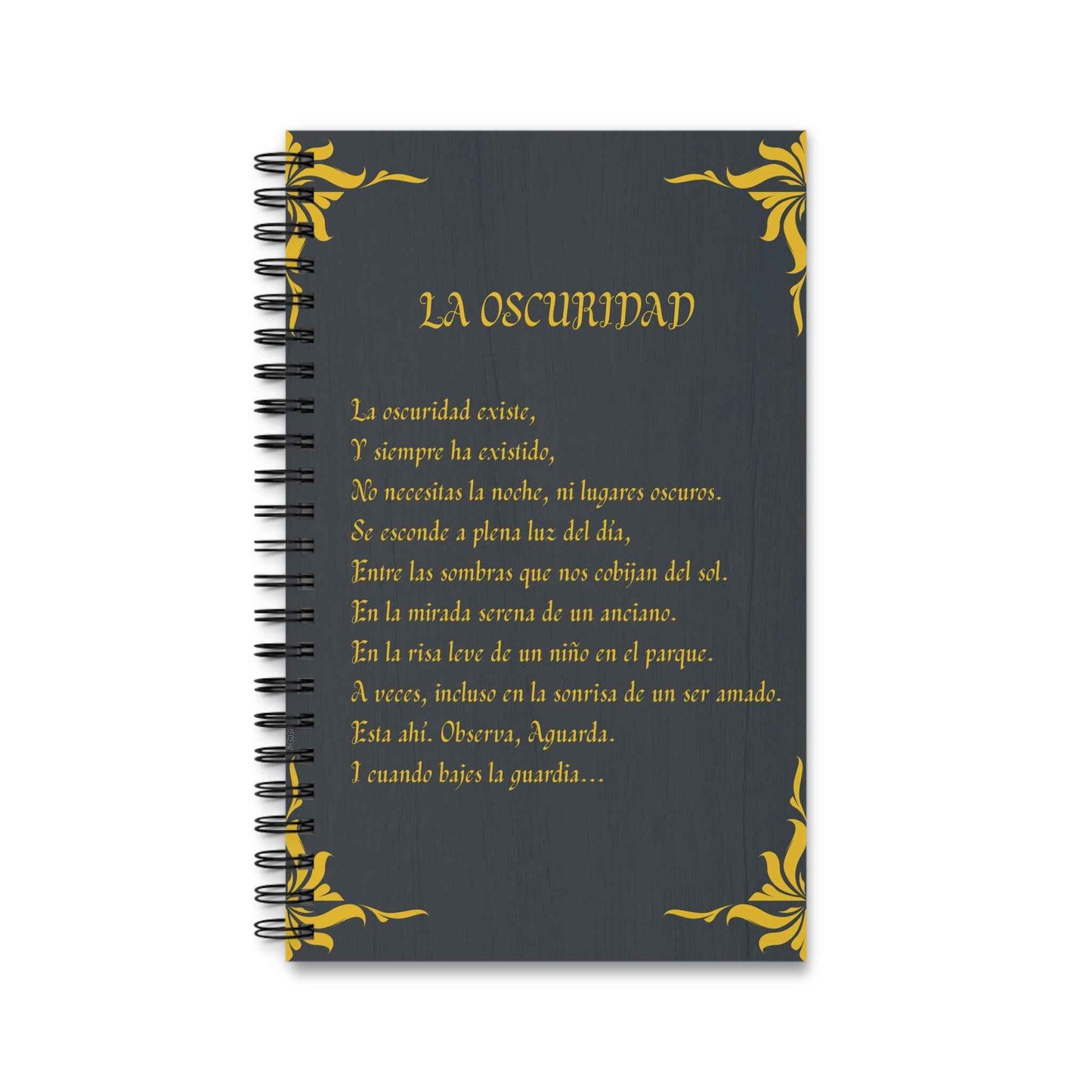 Libreta espiral  - The Darkness - Poesía Intensa - Spanish