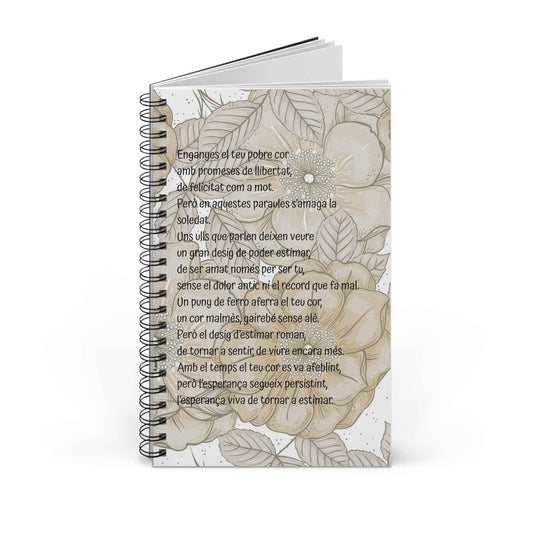Libreta espiral - Poema de Amor y Esperanza - Poesía Intensa - Catala