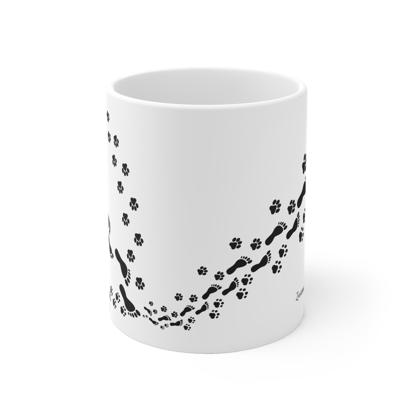 Taza de Cerámica con Huella y Pata - 'Caminando Juntos' Taza de Café para Amantes de las Mascotas