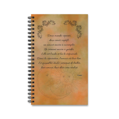 Libreta espiral - 'Dos mundos' Poesía Portada - French