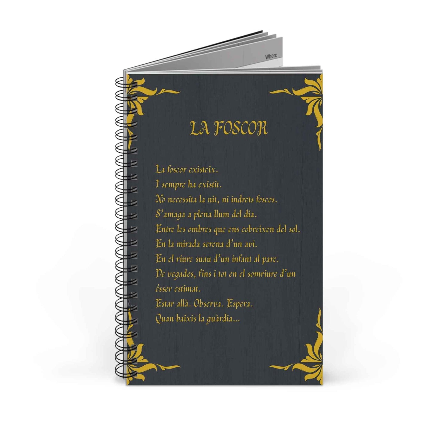Libreta espiral  - The Darkness - Poesía Intensa - Catala