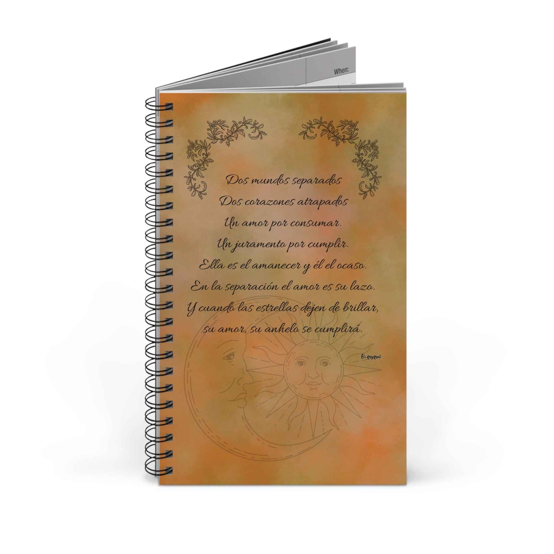 Libreta espiral - 'Dos mundos' - Poesía Portada Spanish