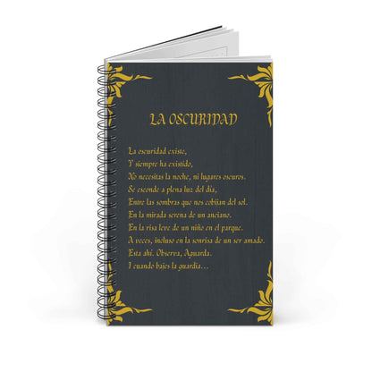 Libreta espiral  - The Darkness - Poesía Intensa - Spanish