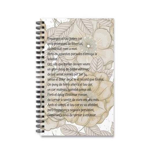 Libreta espiral - Poema de Amor y Esperanza - Poesía Intensa - Catala