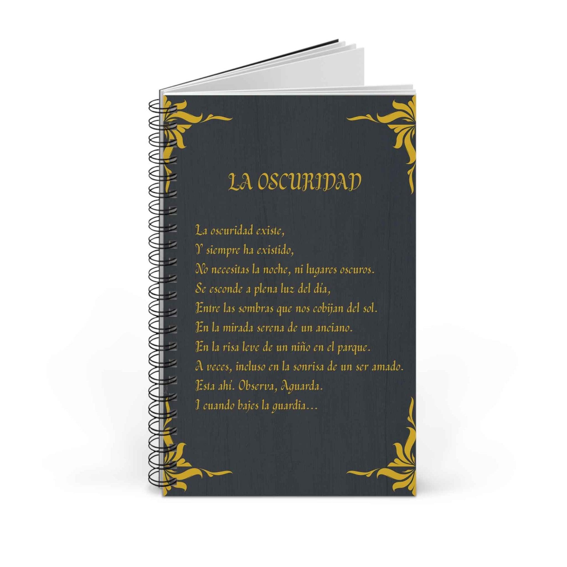 Libreta espiral  - The Darkness - Poesía Intensa - Spanish