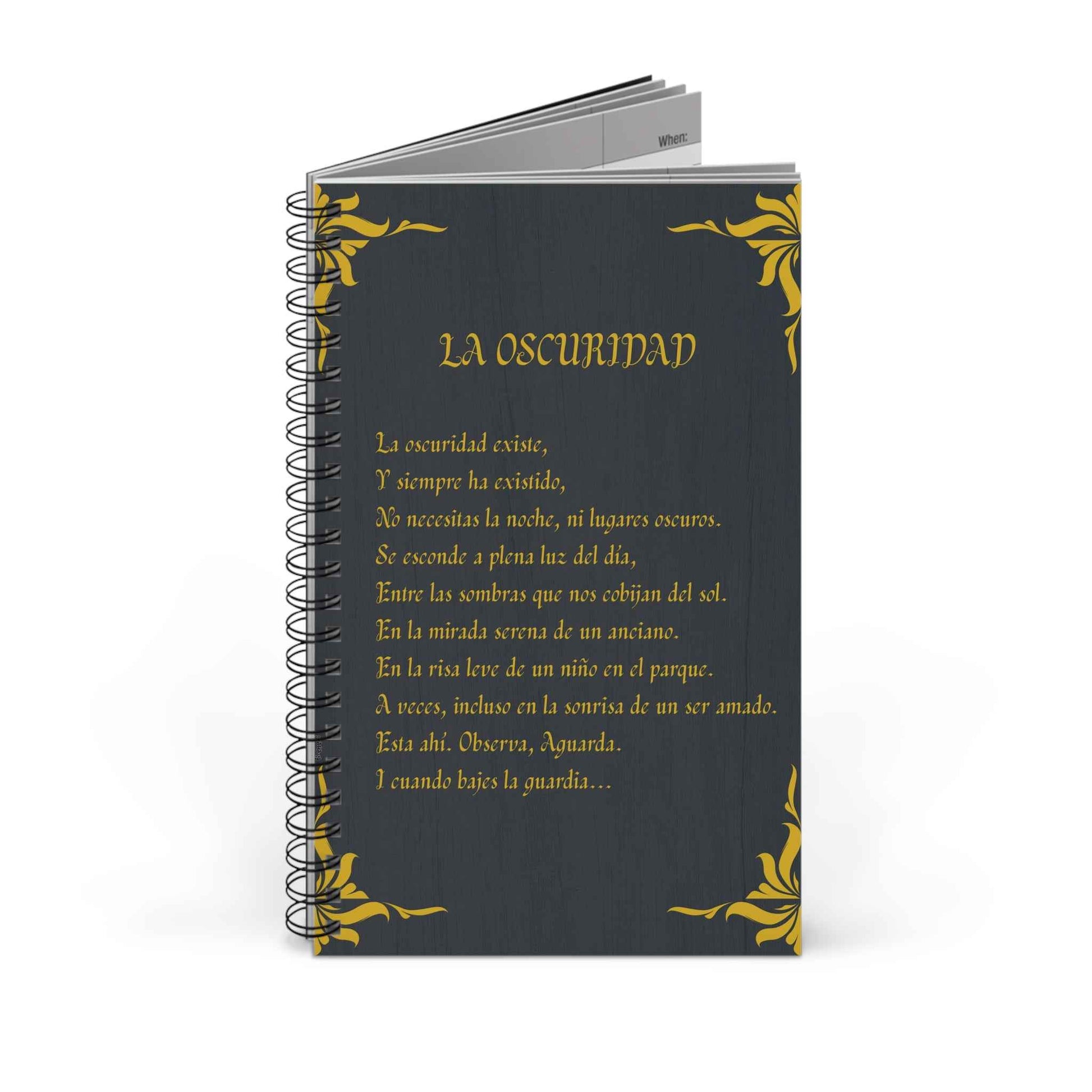 Libreta espiral  - The Darkness - Poesía Intensa - Spanish
