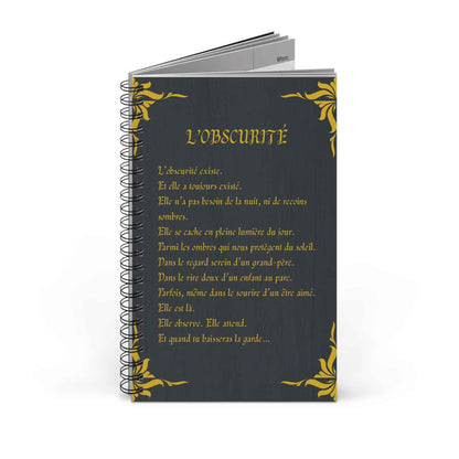 Libreta espiral  - The Darkness - Poesía Intensa - French