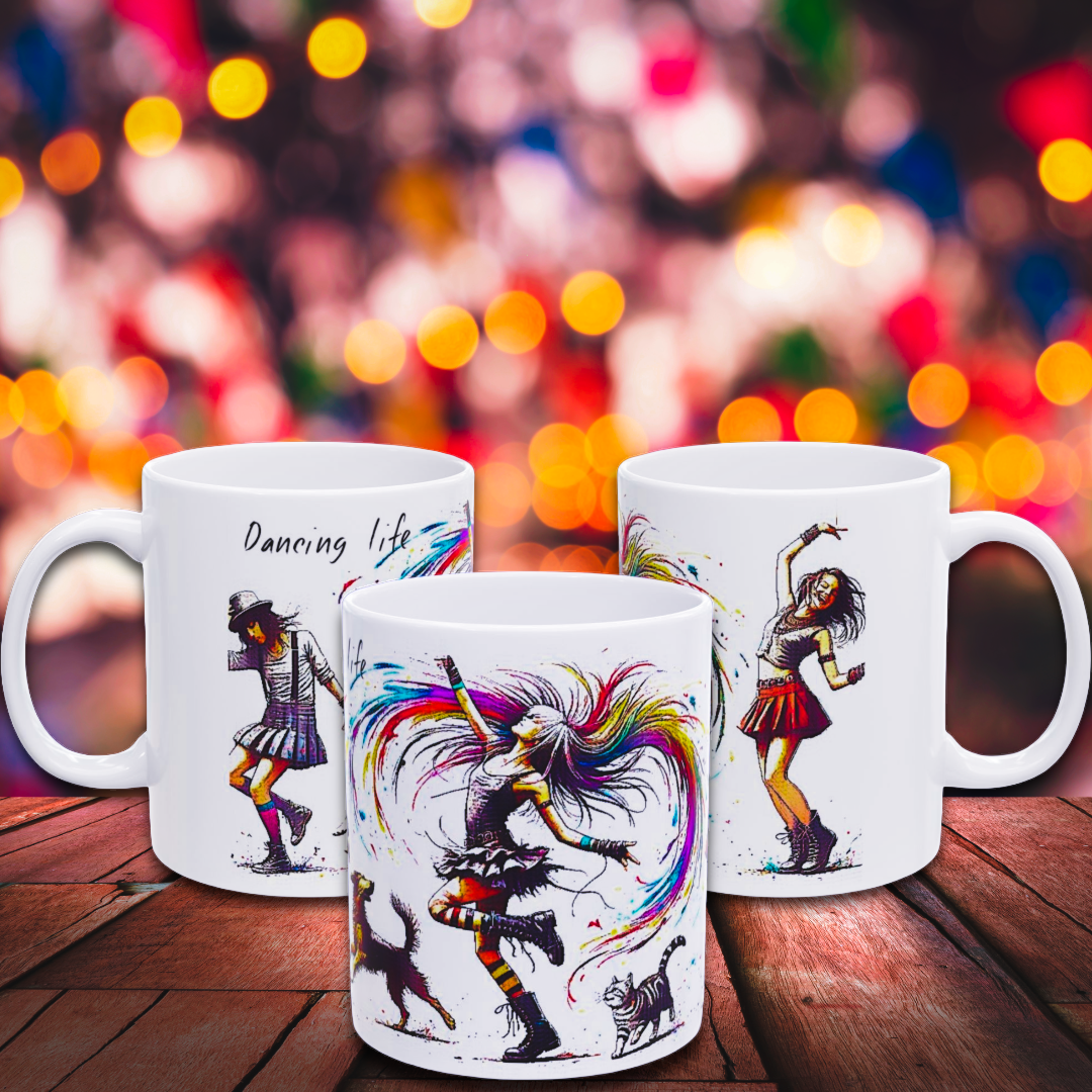 Taza Cerámica - La vida es un Baile - Disfrutar - Diseño Urbano - Coleccionistas Tazas