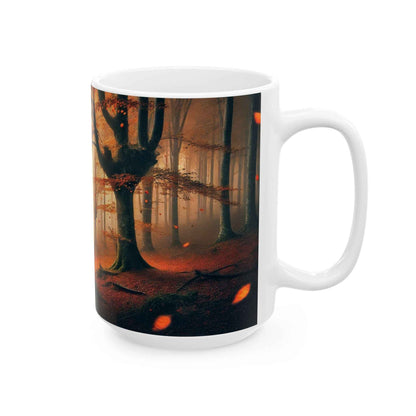 Espectacular bosque otoñal, en una taza ideal para los amantes de la naturaleza.