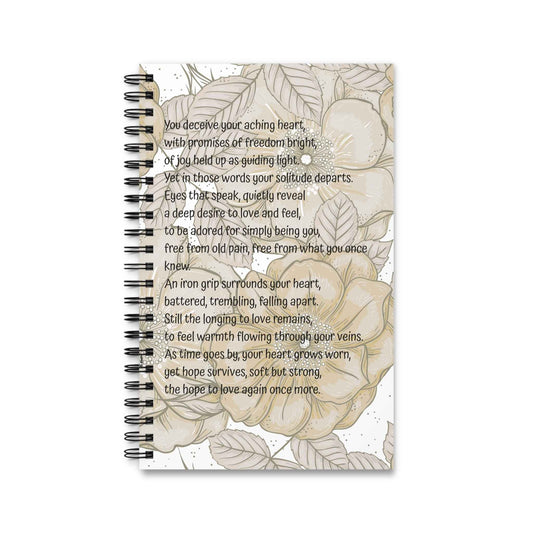 Libreta espiral  - Poema de Amor y Esperanza - Poesía Intensa - English