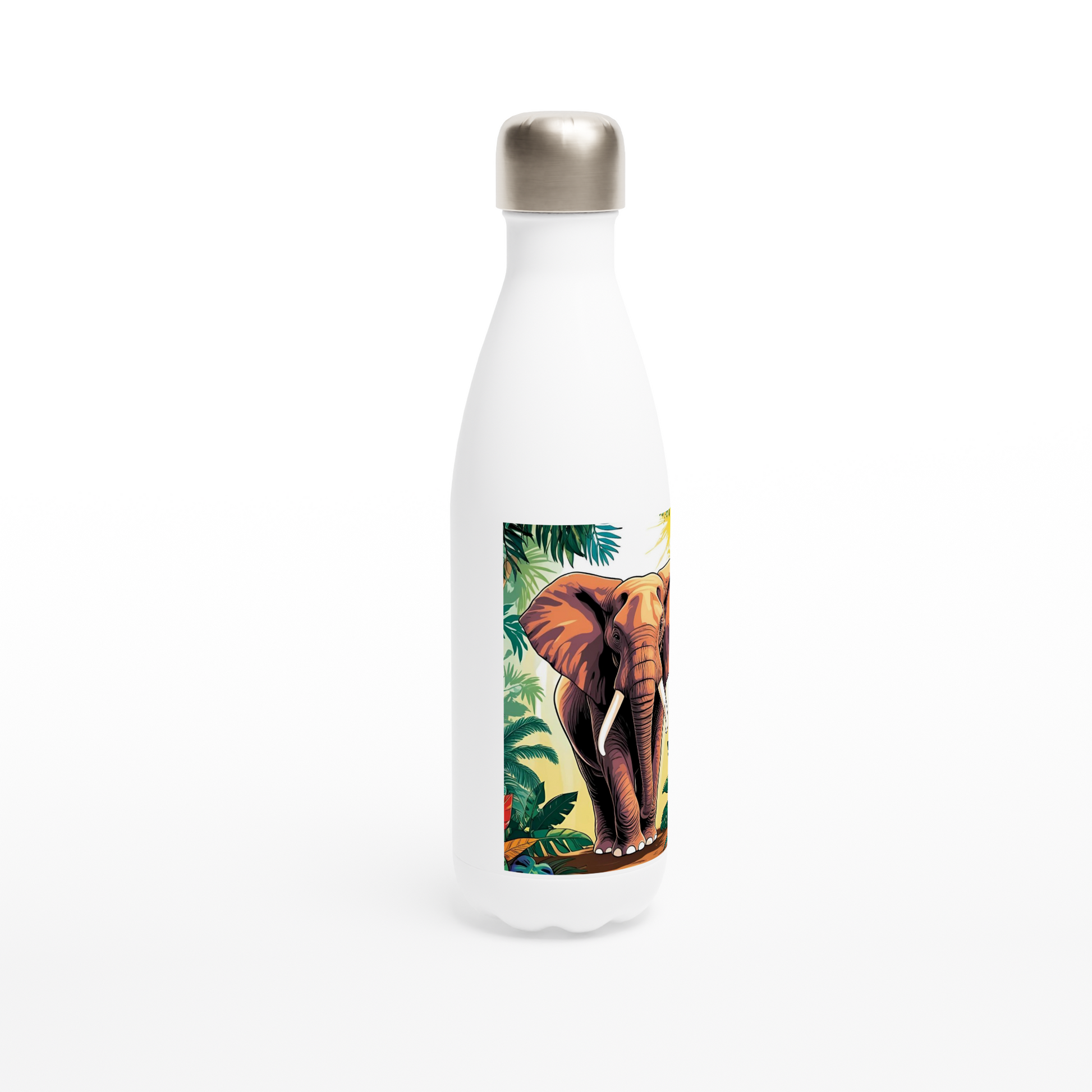 Botella de agua de acero inoxidable con Elefante en la Jungla
