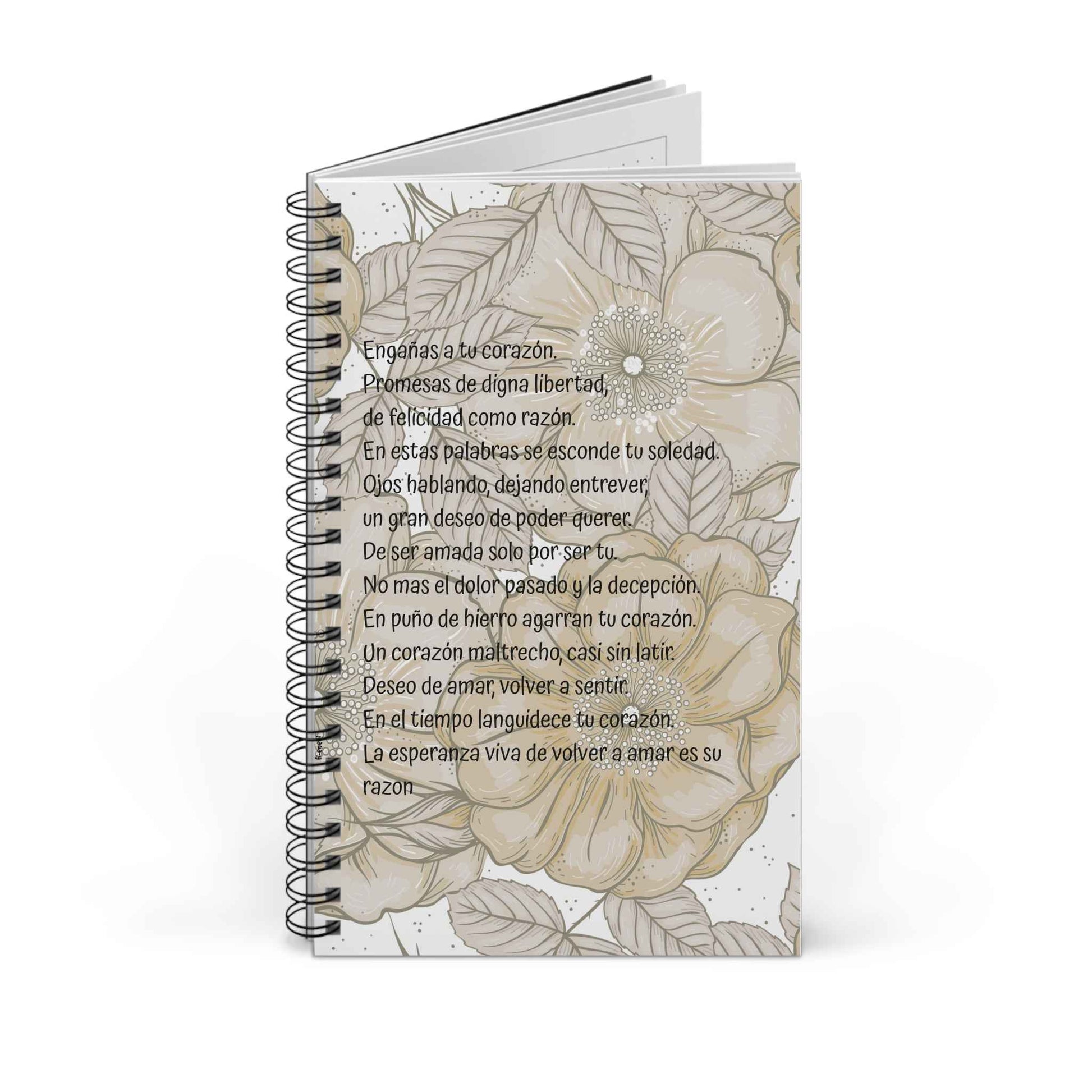 Libreta espiral  - Poema de Amor y Esperanza - Poesía Intensa - Spanish
