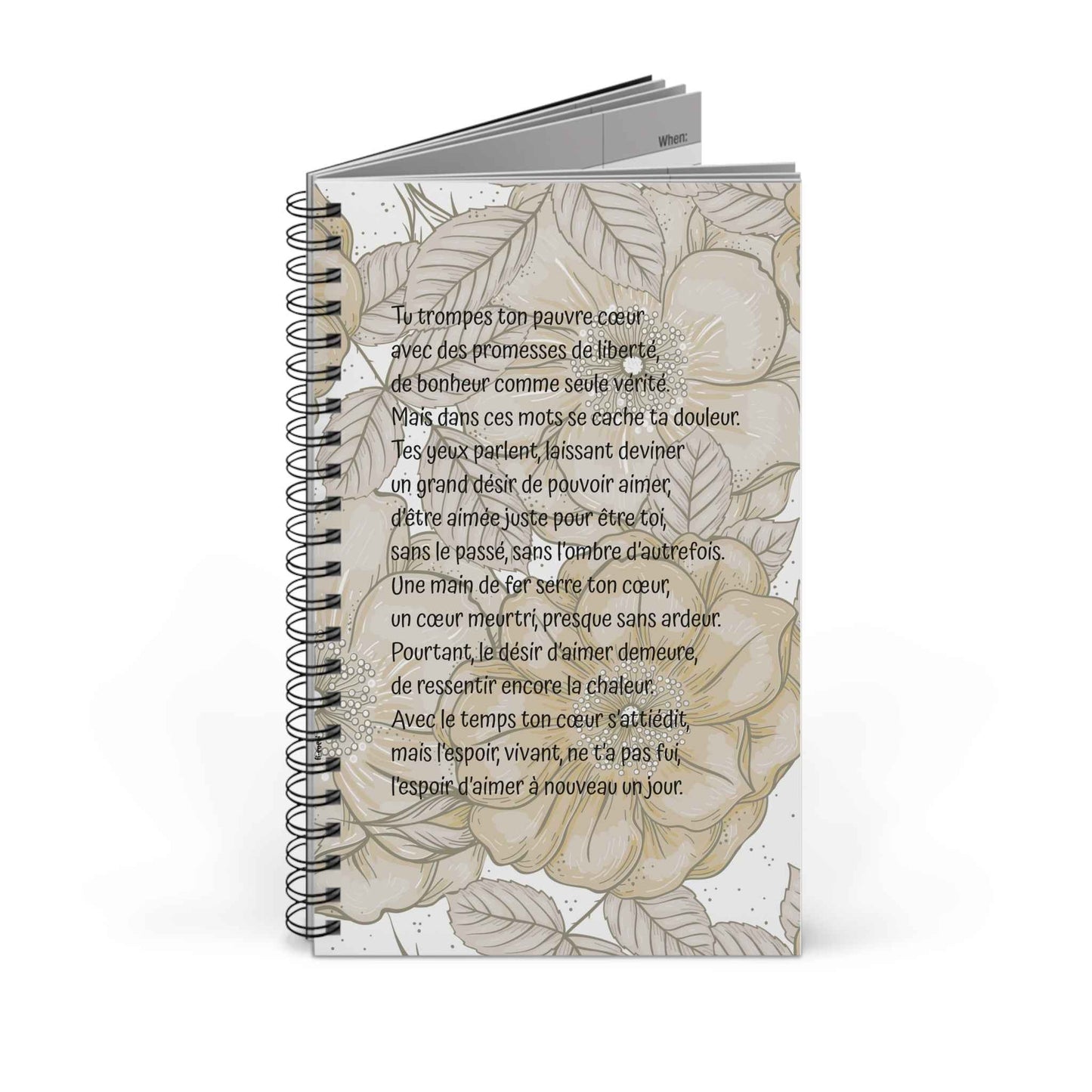 Libreta espiral - Poema de Amor y Esperanza - Poesía Intensa - French