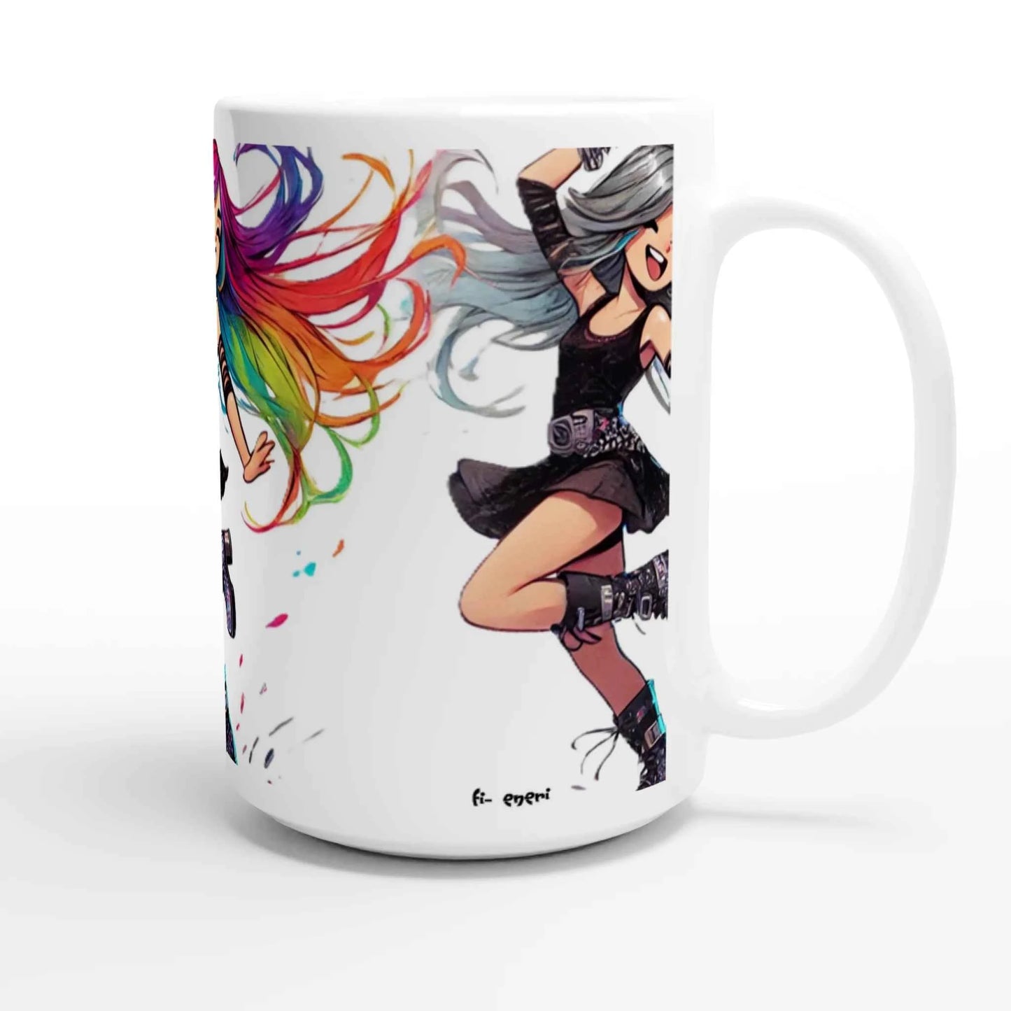 Taza Dancing de cerámica blanca
