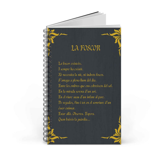 Libreta espiral  - The Darkness - Poesía Intensa - Catala