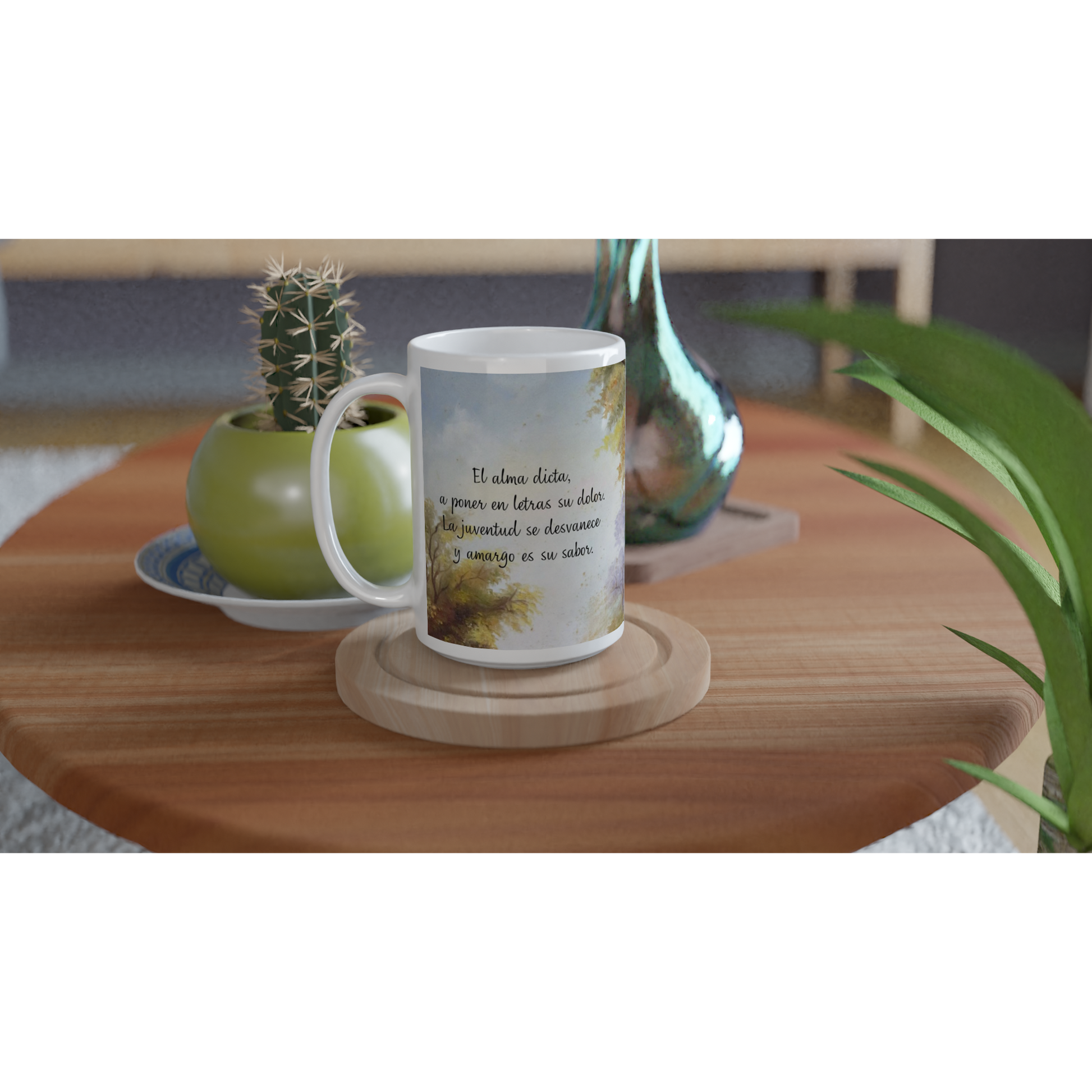 Taza de cerámica blanca - Poesía