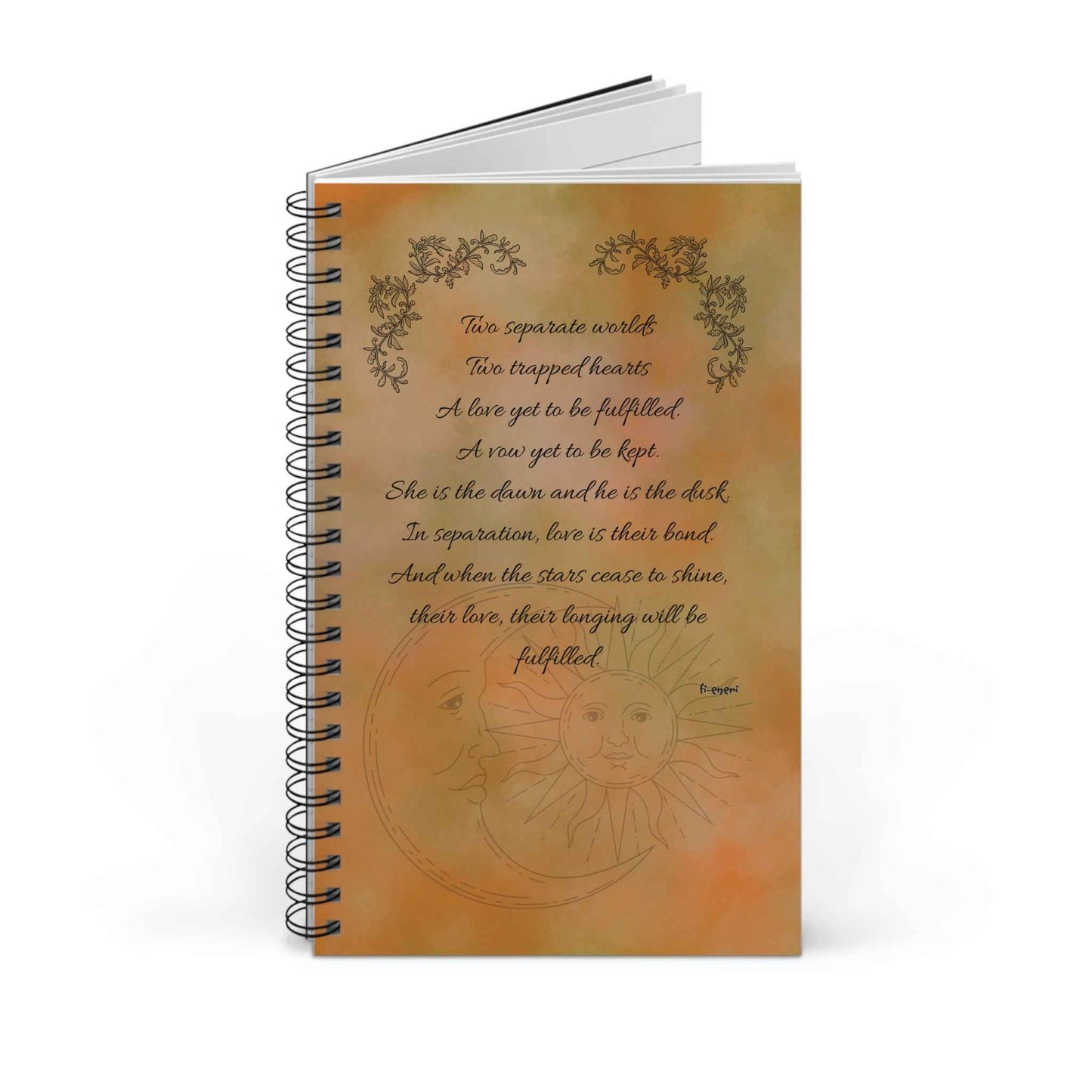 Libreta espiral - 'Dos mundos' Poesía Portada - English