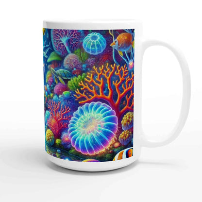 Taza de cerámica blanca - Fondo de mar