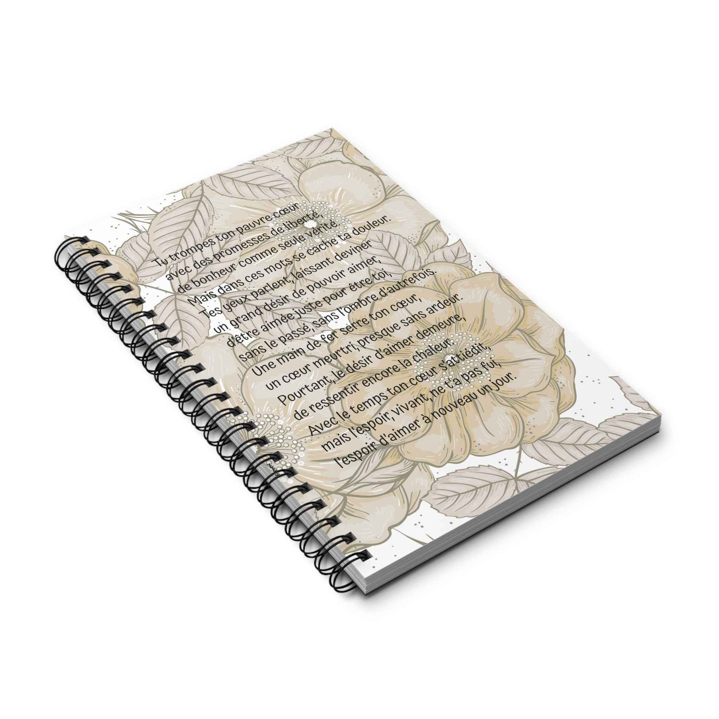 Libreta espiral - Poema de Amor y Esperanza - Poesía Intensa - French