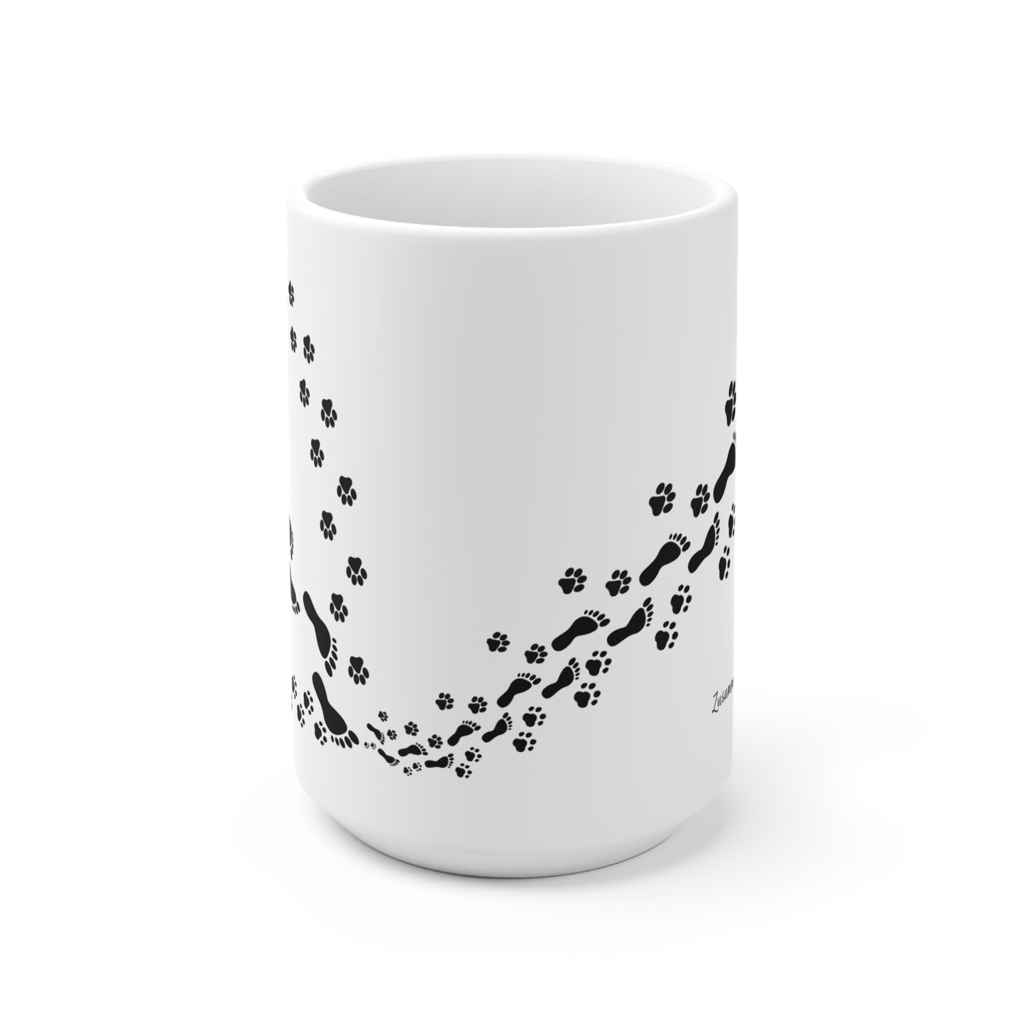 Taza de Cerámica con Huella y Pata - 'Caminando Juntos' Taza de Café para Amantes de las Mascotas